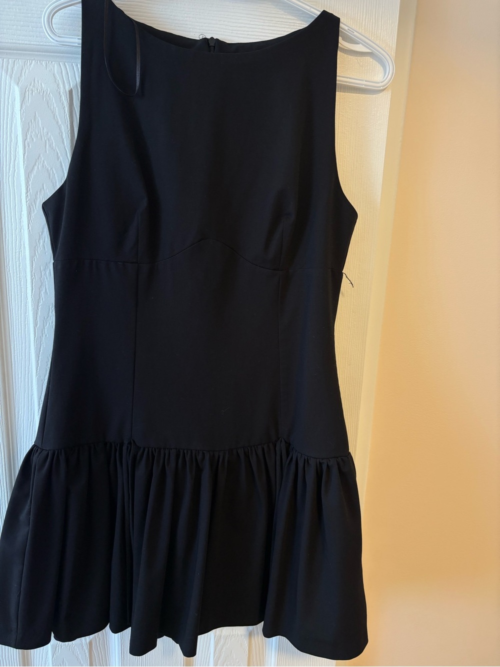 Zara Black Sleeveless Ruffle-Hem Dress